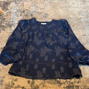 Maurices Midnight Blue Floral Blouse